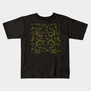 vintage golden floral Kids T-Shirt